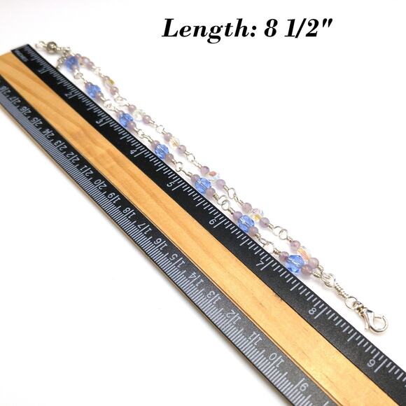 Handmade Wire Wrapped 2 Strand Bracelet, Cross Charm - Picture 9 of 10